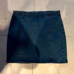 Forever 21 Denim Dark Wash Bodycon Mini Skirt
